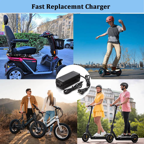 Electric Bike Charger 48V For Lithium Batteries, 54.6V 2A Fast Smart Charger For 48V E Bikes, DC 2.1mm Connector, Universal 100-240V Power Adapter For Home Travel And Daily Rides Ready To Roll