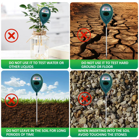 Usage guide for Green Soil Moisture Meter For Indoor And Outdoor Plants No Battery Needed, Easy Read Plant Water Tester.