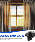 Premium 8pc Plastic End Caps for Roller Shades Bungee Kit Easy Install Cord Plugs Black Blinds Ties Hold Backs Replacement For Home Outdoor Use, black plastic end cap for roller blinds