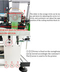 Detail of the Ready To Go Automatic Desktop Conveyor Round Bottle Labeler showing adjustable screws for positioning.