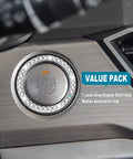 Bling engine start-stop button decorative ring in car dashboard