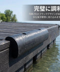 Rubber Dock Guard Semi Circular Black Extruded Shield For Dock Protection on a wooden dock over water