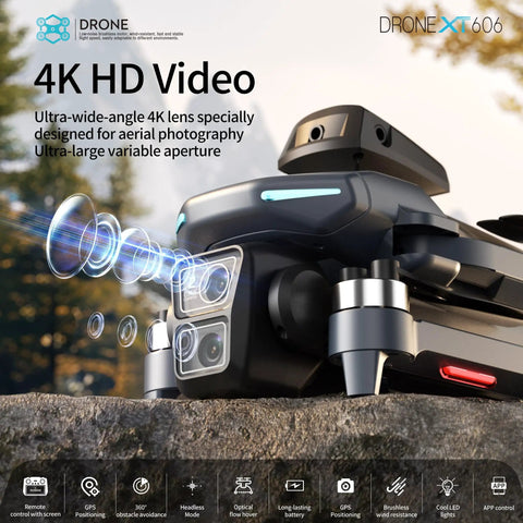Ultimate 4K Drone With Dual HD Cameras Four Point Three Inch Controller Screen 60 Minute Fly Time shown in close-up on a rock.