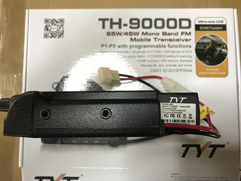 Beefy 45W Monoband 1.25M Mobile Ham Radio Transceiver For Cars with packaging and wiring, model TH-9000D display