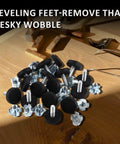 Heavy Duty 80 Piece M6 Threaded Furniture Leveling Feet With T Nuts Adjustable Glides scattered on wooden surface