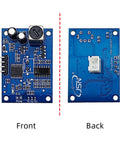 Front and back view of Two Pack JSN SR04T Ultrasonic Distance Sensor Module 23 To 500 Cm Waterproof Transducer For Arduino MCU High Precision 3mm Accuracy Integrated Sensor With Control Circuit Plug And Play.