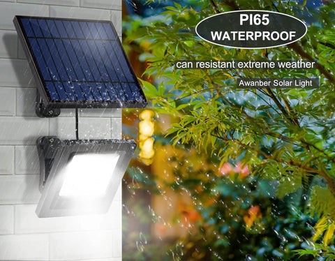 2 Pack Solar Wall Mount Lights With 30 LEDs, Super Bright Outdoor Security Flood Lights, IP65 Waterproof mounted on wall