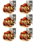 Six Pack Dope Cute Baby Monkey Punchs Team DTF Transfers For T Shirts And DIY Clothing Ready To Press Heat Transfer Stickers