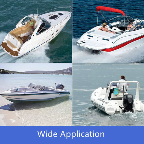 Various boats demonstrating the use of 15 Foot Boat Steering Cable For Outboard Rotary Steering SSC6215 in different environments