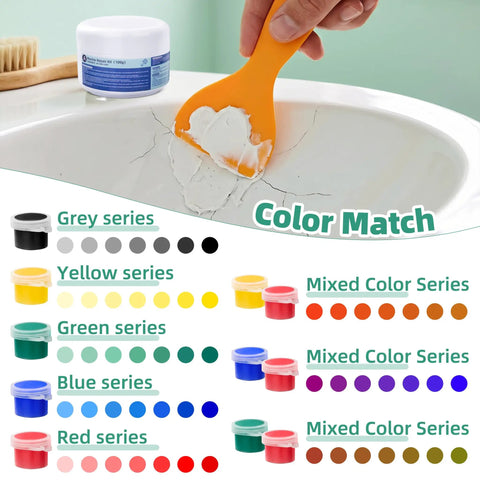 Tile And Fiberglass Tub Repair Kit for Sinks Bathtubs Toilets and Countertops with No Mess Easy Fix 3.52 Oz adhesive application.