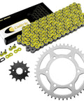 All In One Heavy Duty Drive Chain And Front And Rear Sprockets Kit For Kawasaki Ninja 250R EX250F 1988 2007 shown in package