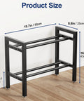 Two Tier 20 Inch Dumbbell Rack With Adjustable Bar Width That Fits Dumbbells Kettlebells And Plates, steel frame dimensions shown