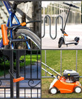 Heavy Duty Bike U Lock With 5ft Steel Cable, 17mm Shackle, Keys, And Sturdy Mounting Bracket, Anti Theft U Lock For Road, Mountain, And Electric Bikes, Weatherproof And Scratch Resistant Orange on bike and scooter
