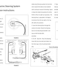 Mechanical marine steering system installation instructions for 14 Ft Boat Steering Control Cable With 12.5 Inch Wheel Rotary Outboard System Kit Beefed Up Marine Steering Replacement For Mechanical Manual Steering On Yachts And Fishing Boats Plug And Play Easy To Install, featuring detailed diagrams and parts breakdown.