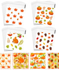Fall Treat Bags 200 Pack, 4x4 Self Sealing Cellophane Bags with autumn designs, featuring pumpkins, acorns, and maple leaves.