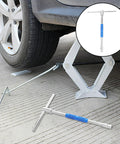 Go To Grease Monkey Approved T Handle Hex Wrench Featuring Adjustable Ratcheting Socket Design with blue handle under vehicle.