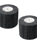 2-Pack 60 Grit Polishing Drum Wheel Set, 4.7 By 4 Inch Abrasive Wire Drum for Paint and Rust Removal, side by side view