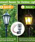 Two Pack Photocell Sensor For Outdoor Lights 120 Volt Alternating Current 50 60 Hertz IP54 Waterproof Dusk To Dawn Photoelectric Switch