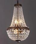 Six Light French Empire Crystal Chandelier With Antique Bronze Finish For Farmhouse Ceiling Pendant Lighting In Dining Room