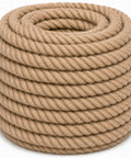 Beefy Jute Hemp Rope One And A Half Inch By One Hundred Feet For Docks And Railings Landscaping Tug Of War Outdoor Decorating Weatherproof Twisted Four Strand Manila Style Rope With Three Thousand Eight Hundred Pound Tensile Strength coiled