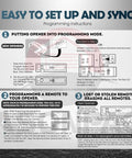 Instructions for Genie Garage Door Opener Remote Replacement 2 Pack Compatible With GIT1 ACSCTG Type 1, easy programming steps.