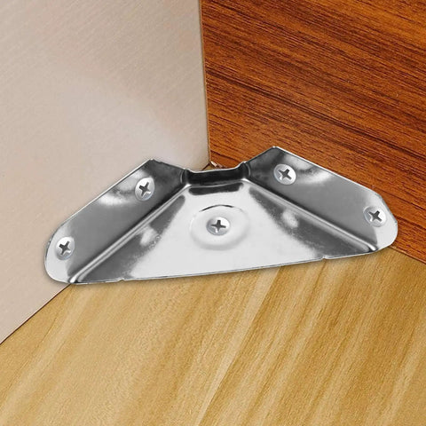 Stainless Steel Corner Shelf Brackets Set 24 Pieces Triangular Structure Space Saving Furniture Hardware Heavy Duty Easy To Install