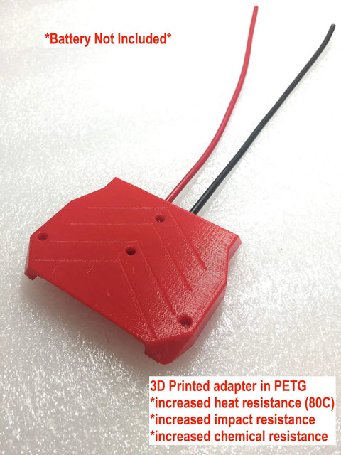 10AWG Red Battery Dock Adapter For 22V Battery Pack Power Connector Robotics Hookup Ready Outdoor Setup With Marine Grade Tinned Copper UL Rated Wires And 3D Printed Outdoor Resistant Construction