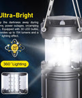Camping Lantern 4 Pack Battery Powered Flashlight For Power Outages And Outdoor Use, showing close-up of ultra-bright LEDs