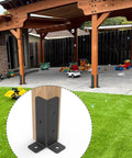 Adjustable Deck Post Anchor Brackets Kit Fits 1.5x1.5, 2x2, 2x4, 4x4 Posts, installed on pergola for stability