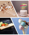 68 Piece Premium Bamboo Wood Dowel Sticks Measuring Quarter By Twelve Inches used for cake decoration and crafting.
