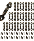 30 Pack Antique Bronze Floral Arch Drawer Pulls 1.7 by 0.4 Inches 30mm Center Hole Spacing Includes Mounting Screws Displayed