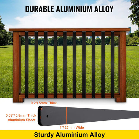 Heavy Duty Aluminum Deck Balusters 29.5 Inch Long 1 Inch Wide Spindles 76 Pack With Screws for wood railing outdoor installation