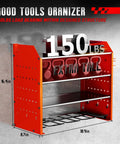 Red Four Drill Holder Power Tool Organizer Wall Mount For Cordless Tools Heavy Duty Garage Tool Rack with 150lb load