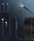 Endoscope Camera With Light 1920P HD Borescope For Pipes Engines And Tight Spaces 2.0MP CMOS Sensor 70 Degree Wide Angle 8 LED Lights Lets You See Clear In Dark Areas For Home Plumbers Mechanics with USB-C cable, adapters, and probe