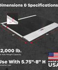 Heavy Duty Aluminum Shipping Container Forklift Ramp 60 By 63 Inch Deck Designed For 12000 Lb Per Axle Loads Specifications.