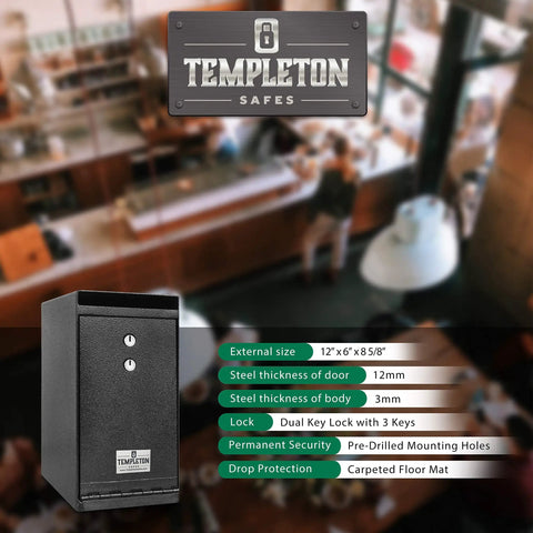Dual Key Deposit Safe With One Way Drop Slot For Cash Keys And Paperwork Two Key Interlock For Two Person Integrity in office