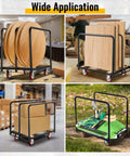 Heavy Duty Steel Panel Truck Cart Built To Haul 1000 Lbs With Four Swivel Casters Wood End And Three Side Handrails For Easy Moving And Reliable Load Transport, steel cart with wood panels