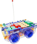 RC Rover Electronics Discovery Kit For Kids featuring a clear plastic rover with visible components and colorful snap circuits.