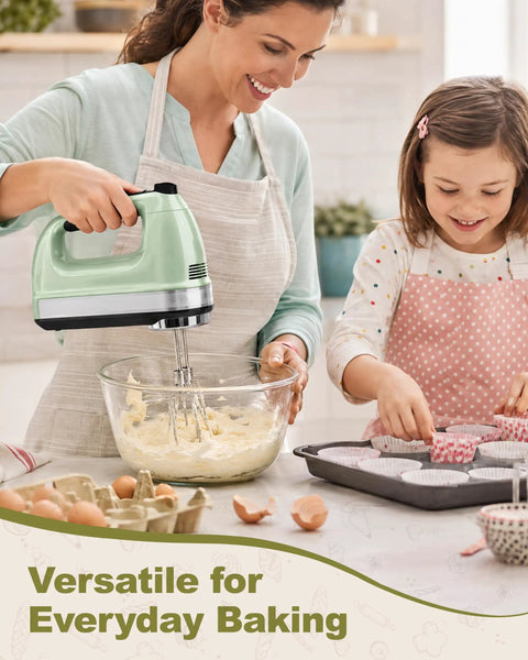 Premium Stainless Steel Hand Mixer Beater Attachments Replacement Parts For Standard Appliances in use with a bowl.