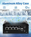 Heavy Duty Fanless Mini PC With N150 CPU Works Smooth As A No Fuss Firewall Appliance For OPNsense, aluminum alloy case showing ports.