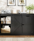 Rustic Farmhouse File Cabinet With Sliding Barn Door For Home Office Storage Heavy Duty Filing Stand with three drawers.