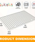 Product dimensions of 2 Pack Heavy Duty Stainless Steel Cooling Racks For Cooking And Baking, 10x15 Inch Wire Rack Set, silver.
