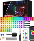 Lit Underglow LED Kit With Brake And Turn Signals For Motorcycles, RGB Lights With DITRIO App And RF Remote, 12V Pixelglow Effects