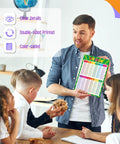 Teacher showing Fully Laminated Multiplication And Division Poster For Kids Times Tables Chart Durable Waterproof Math Learning Tool