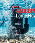 Heavy Duty Submersible Water Pump With 4600 GPH Flow Rate And Built In Filter Base for pool cleaning under water.