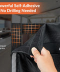 Person holding Heavy-Duty Boat Storage Bag With Full Enclosure Lid 18x12 Inches Self-Adhesive Organizer For Tackle Tools Gear