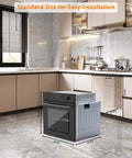 Built-In 24-Inch Electric Wall Oven With 2.5 Cu Ft Convection, 8 Cooking Modes, 500 F Max in modern kitchen setting