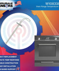Oven Temperature Sensor Replacement For W10833885 And W10586204 With OEM Grade Fit Precise Temperature Control shown with oven