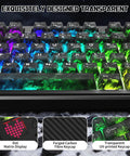Top Shelf Wireless Mechanical Keyboard With Blazing 8k Polling Speed And A Rock Solid 10000Mah Cell Mounted On A Clever Dot Matrix Panel Plus Dope 168 Million Rgb Backlights For Your Pro Gamer Desk Rig with vibrant RGB lighting and transparent keycaps.