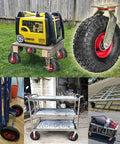 Heavy Duty Caster Wheels Top Plate Swivel Casters For Carts Dollies Trolleys And Workbenches shown in workshop and garage use